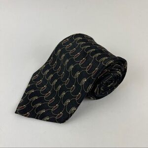 Stafford Tie Mens Black 100% Imported Silk